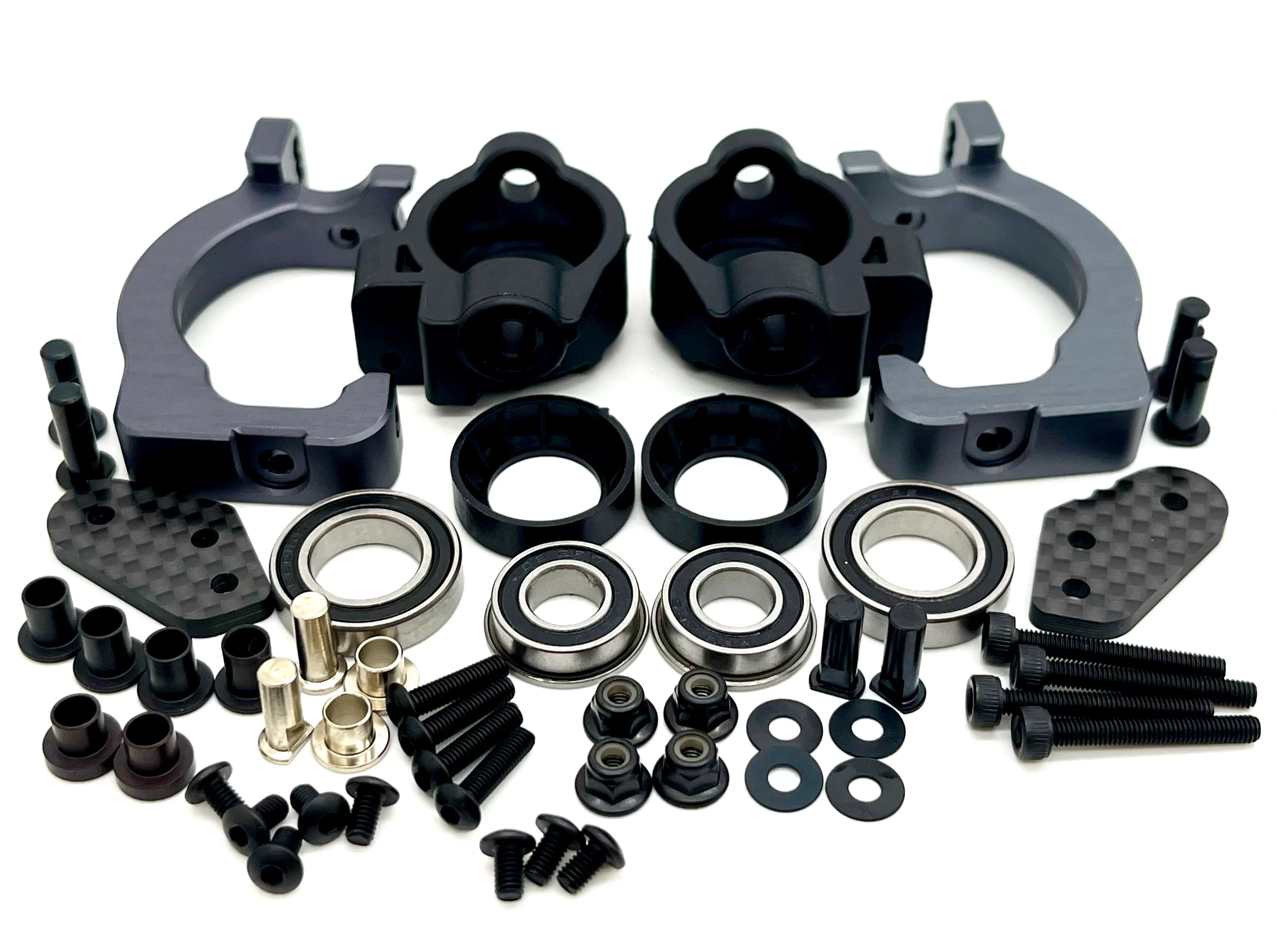 Tekno NB48 2.2 Nitro FRONT SPINDLE and Carriers (Bag I) (spindle, carrier, bearings, hubs TKR9305 - Image 2