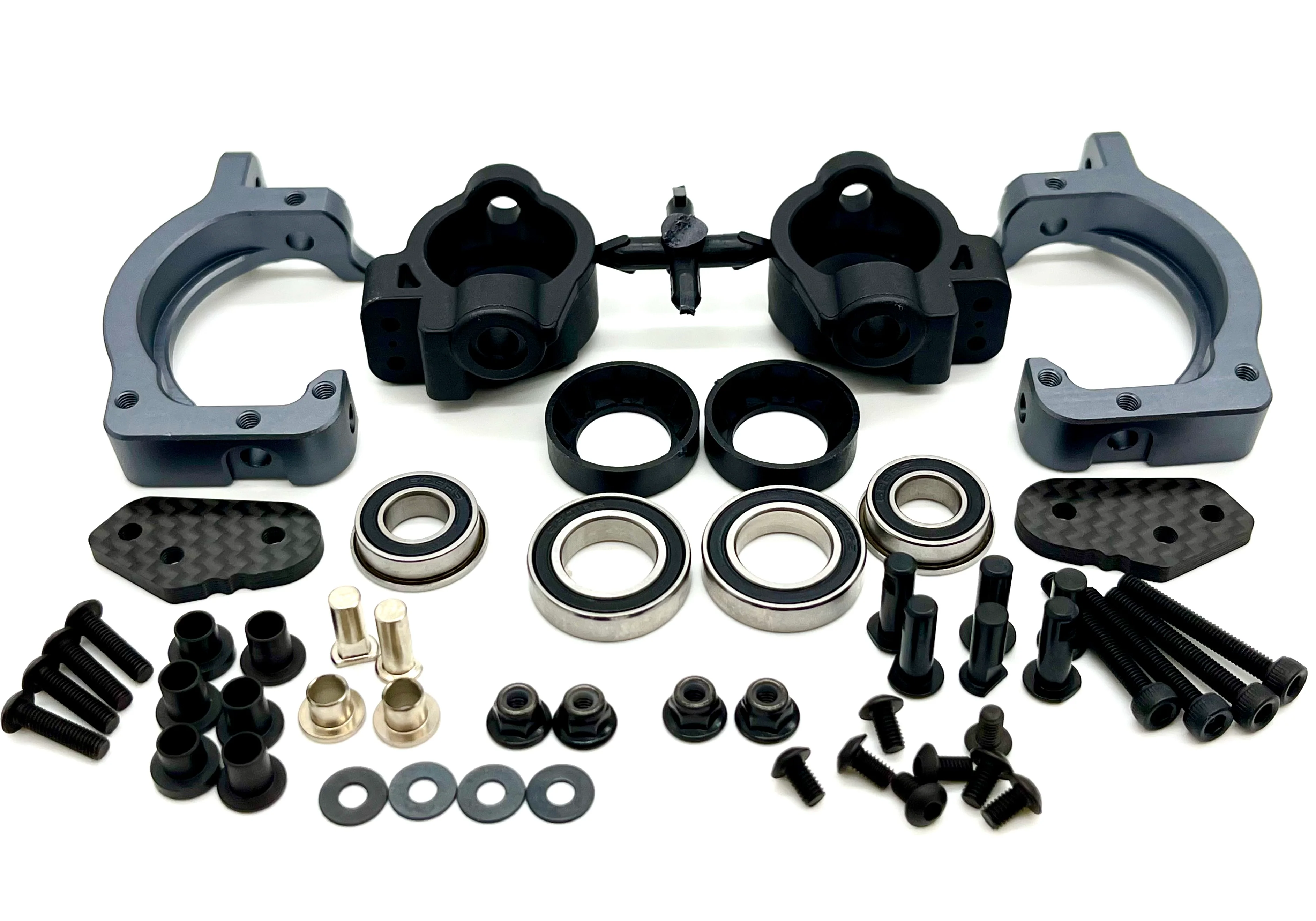 Tekno NT48 2.2 FRONT SPINDLE and Carriers (Bag I) (spindle, carrier, bearings) TKR9401