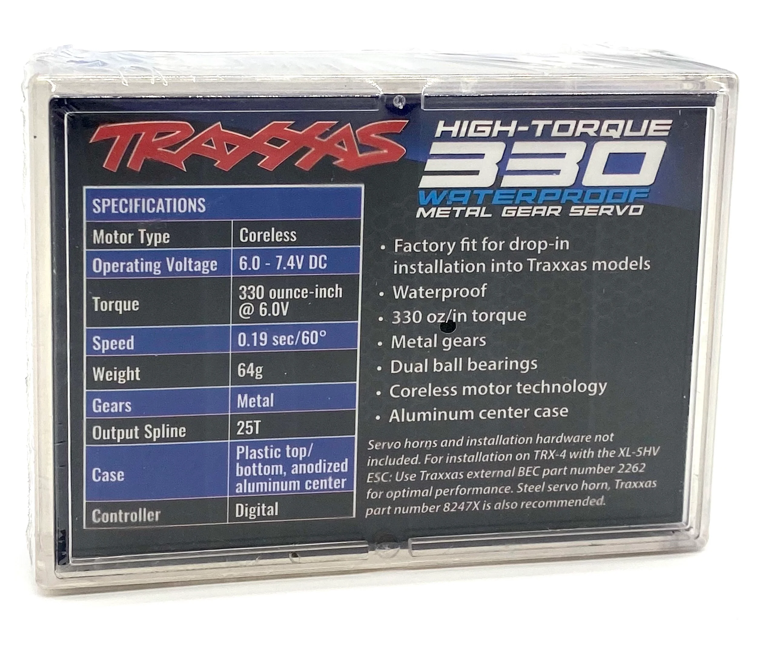 Traxxas High-Torque 330 blue Waterproof metal gear servo Slash E-revo Rustler Bandit TRA2250 - Image 2