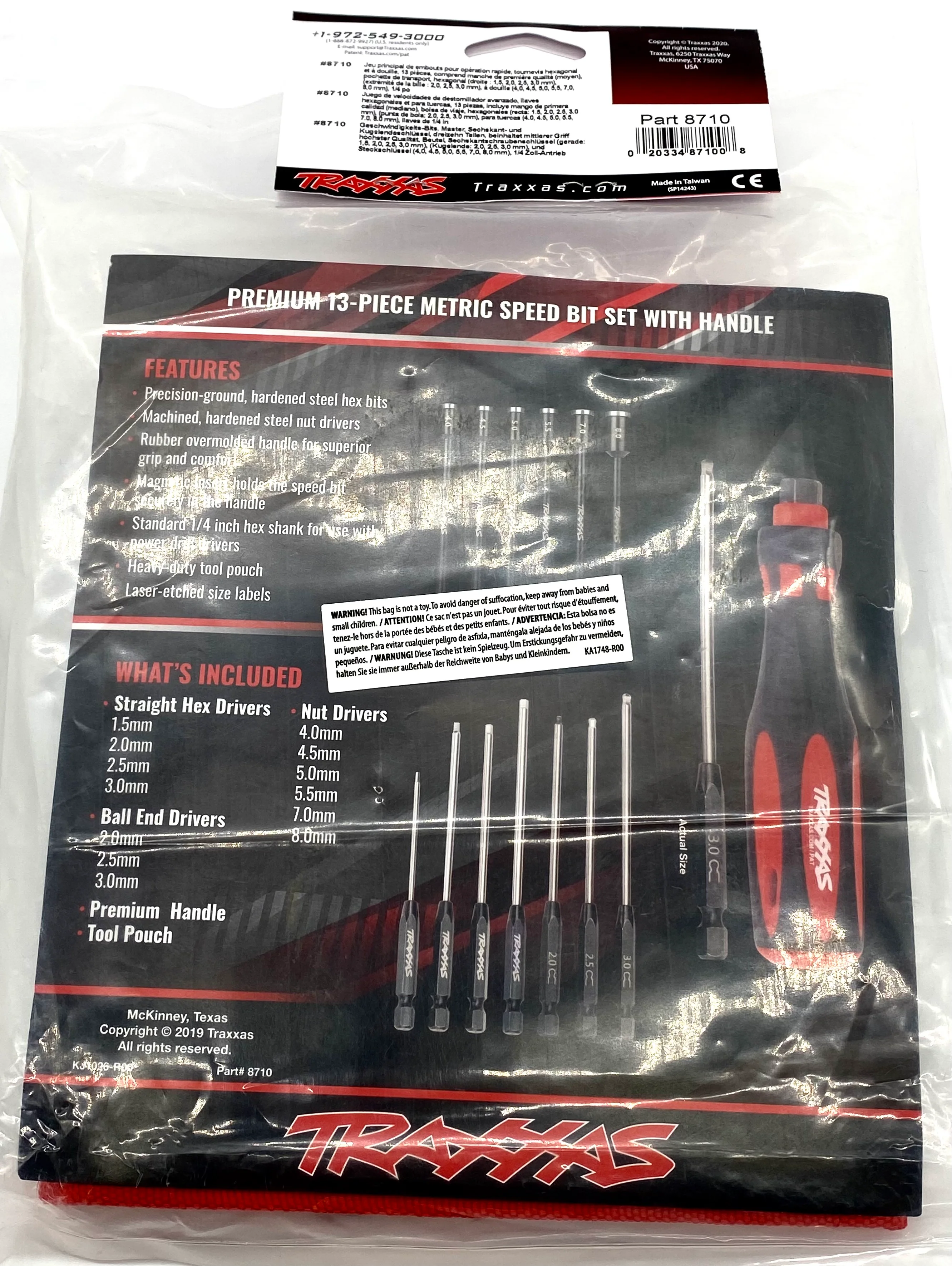TRAXXAS Tools - Speed Bit Master Set TRA8710 travel pouch, premium handle hex drivers - Image 3