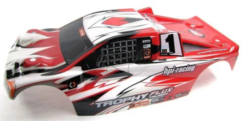 TROPHY Truggy BODY shell cover, Red White Black & decals 101808 (HPI flux 107018
