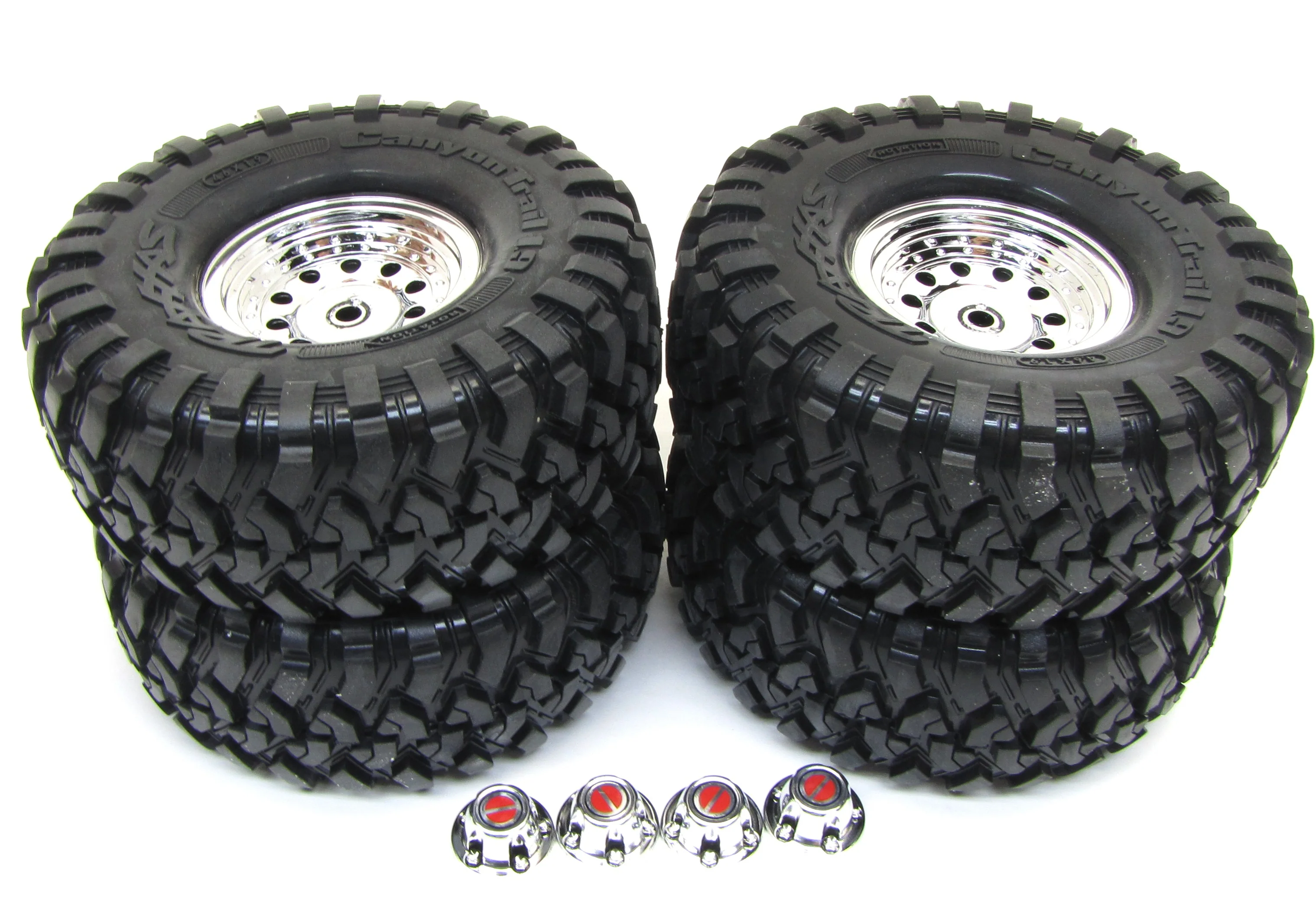 TRX-4 Ford Bronco - TIRES & Wheels (Assembled glued 1.9" chrome 82246-4