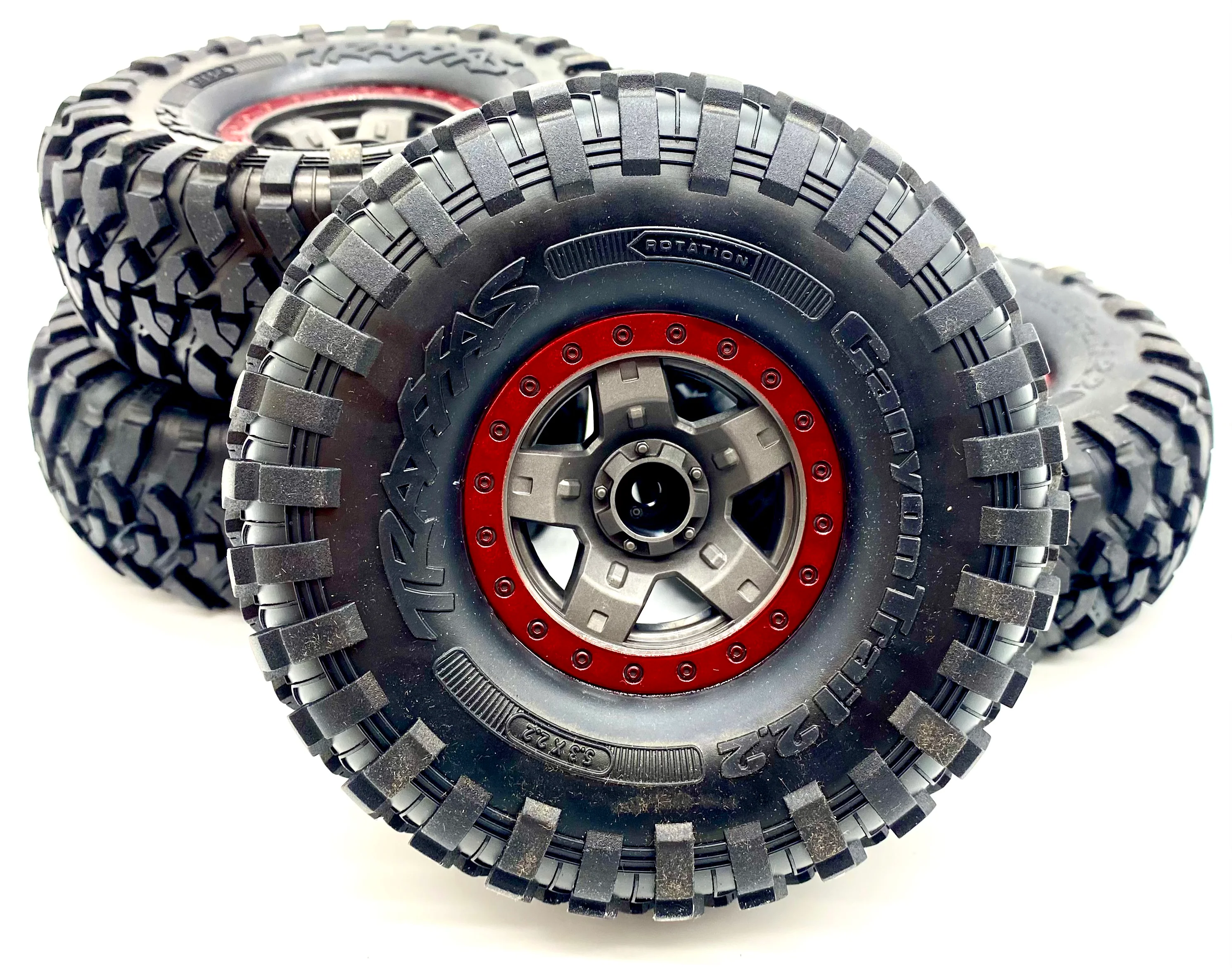 TRX-4 HIGH TRAIL - TIRES & Wheel Set assembled Canyon Trail 2.2 RED Traxxas 82044-4