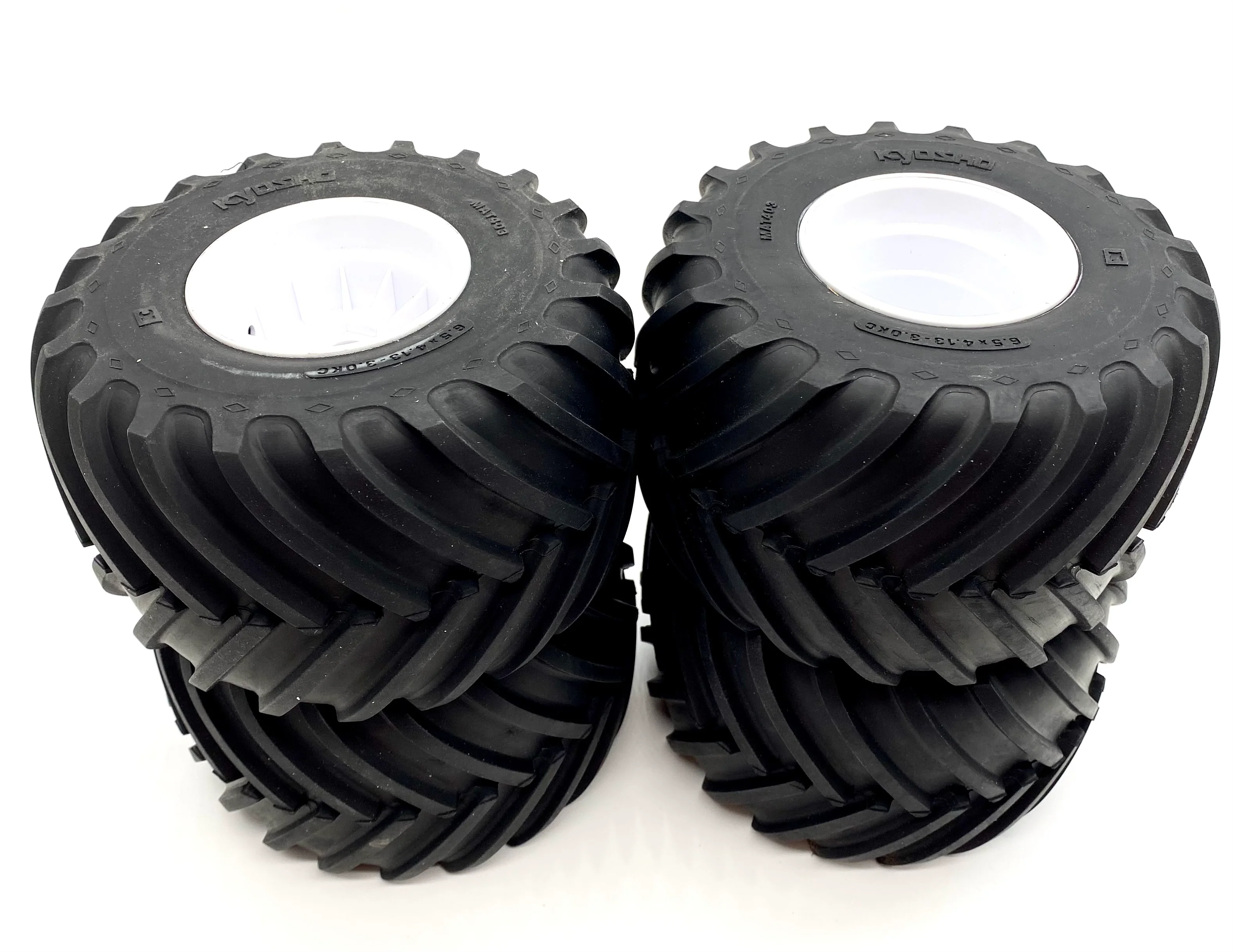 USA-1 NITRO WHEELS & TIRES factory glued ve kyosho KYO33155 - Image 2