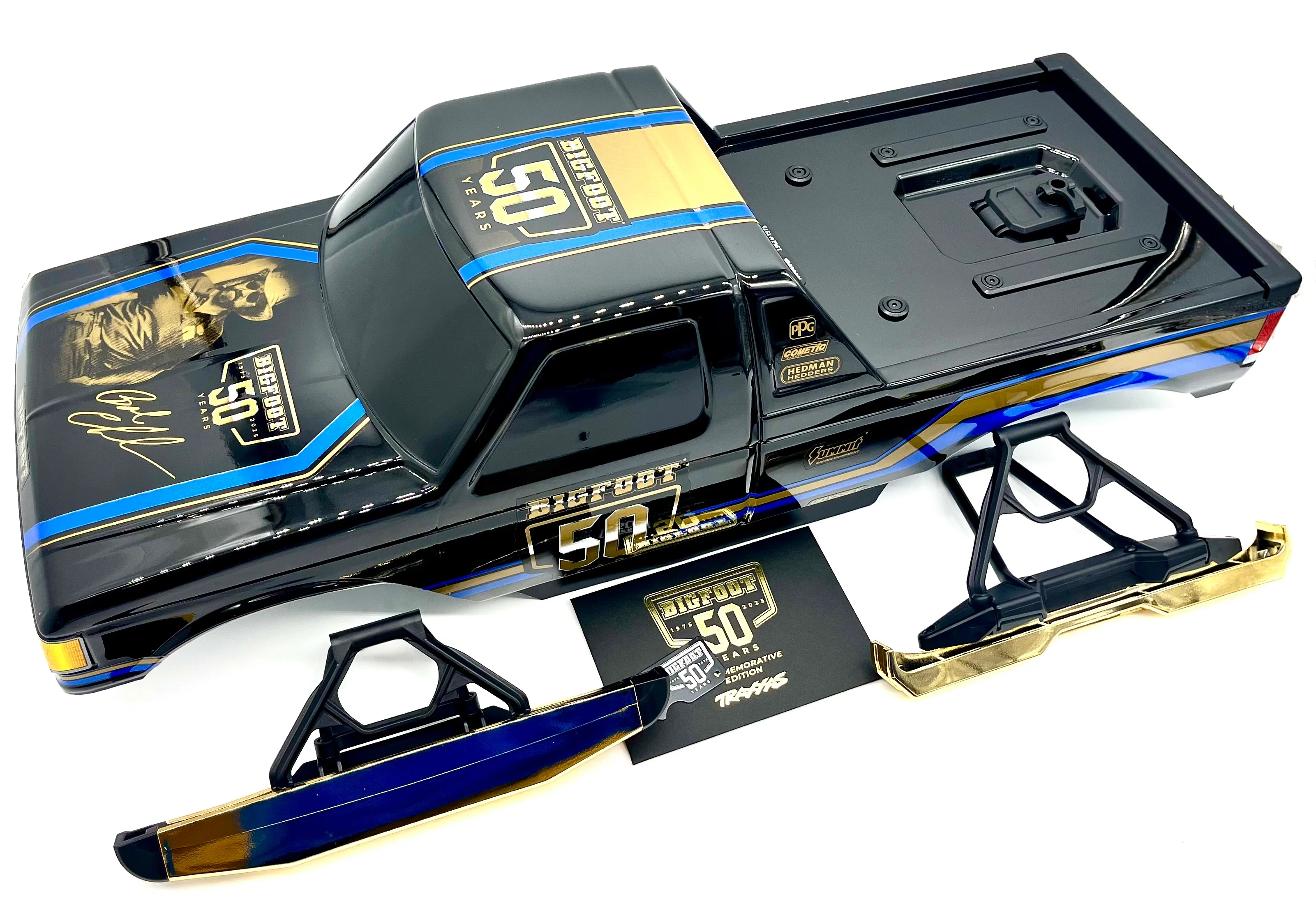 X-MAXX MT BIGFOOT BODY (#318) Shell & bumper BLACK Limited Ed 50th Traxxas 77097-4 - Image 2
