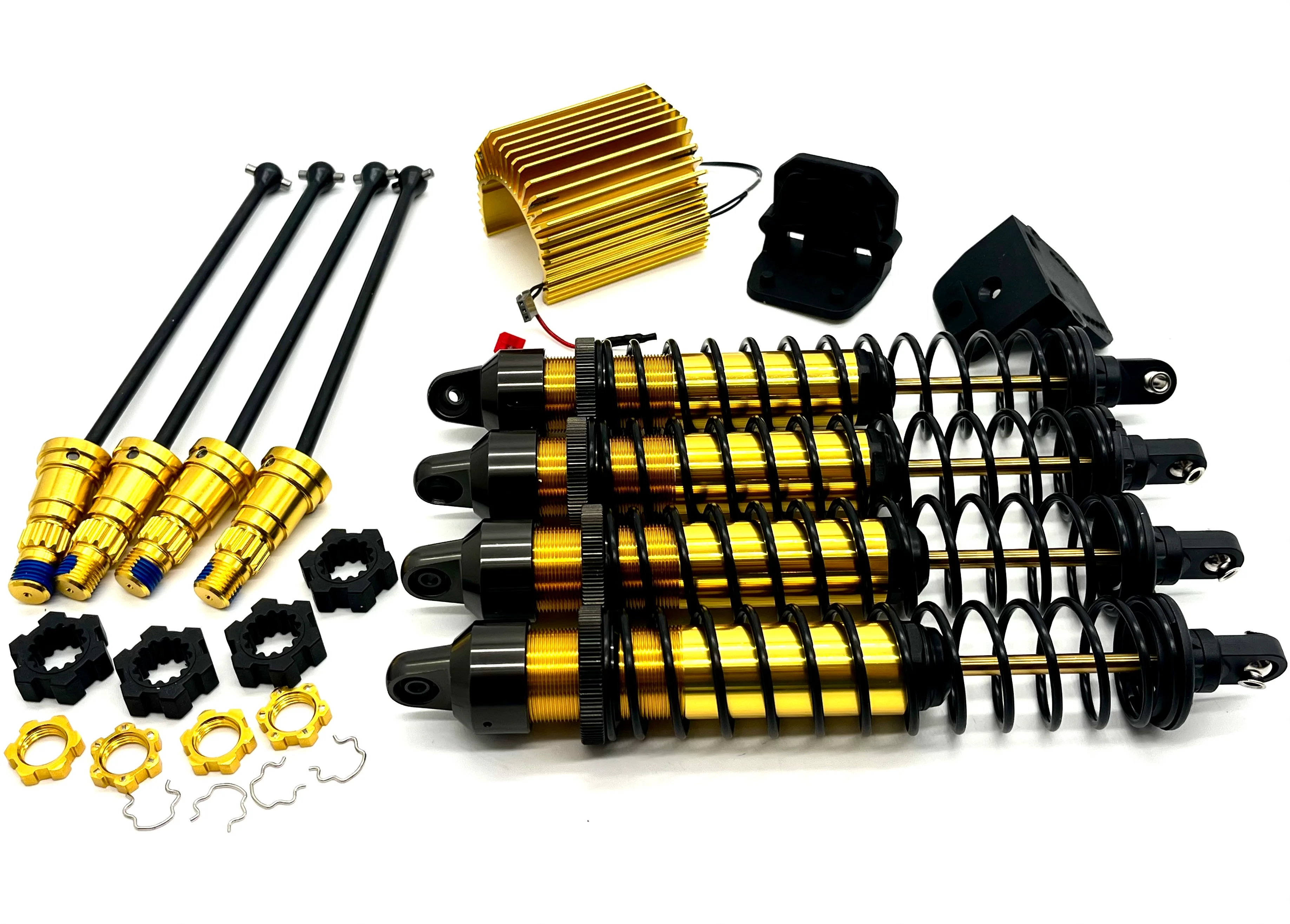 X-MAXX MT BIGFOOT Driveshaft, shocks, heat sink GOLD Ed 50th Traxxas 77097-4