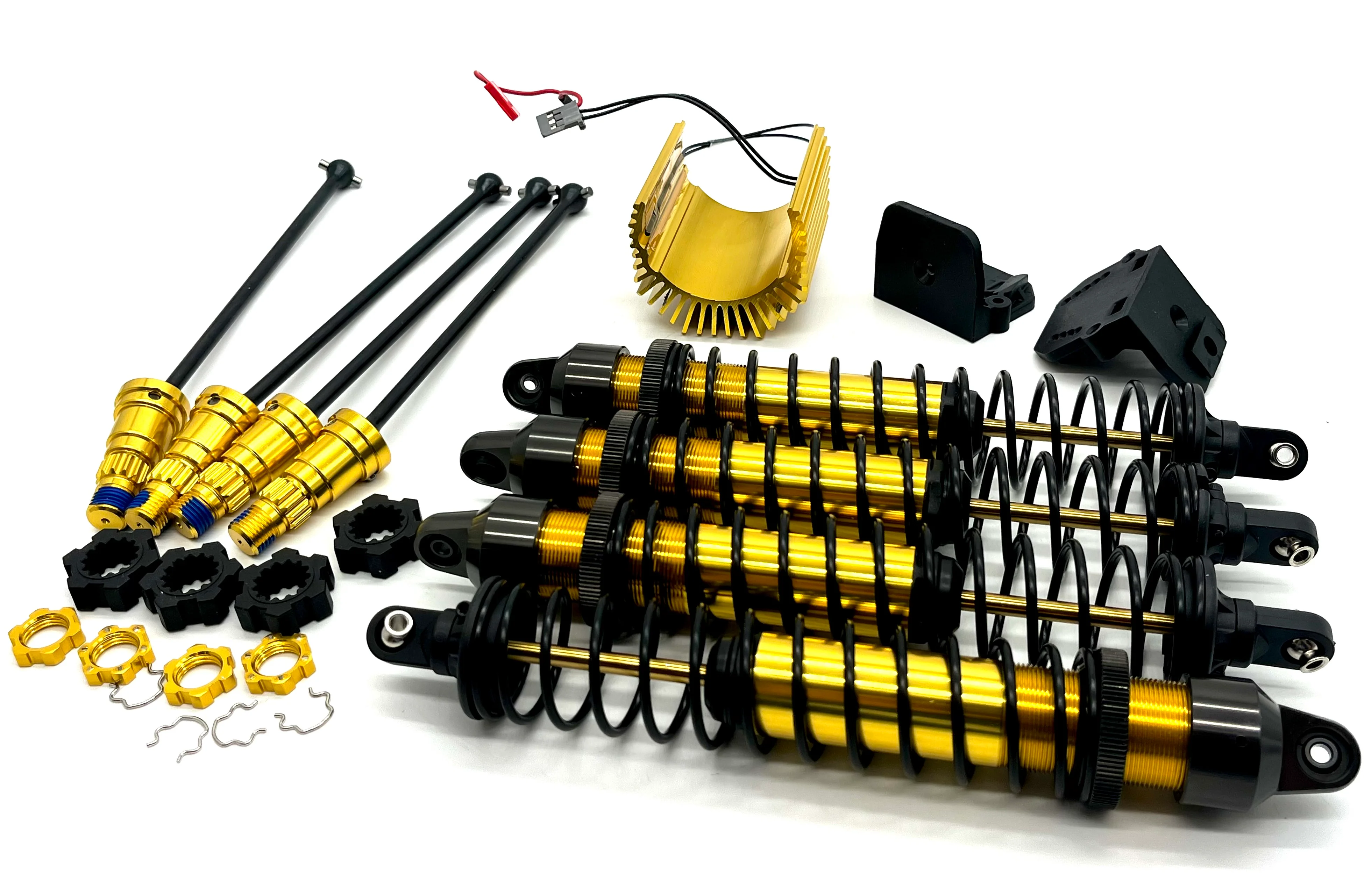 X-MAXX MT BIGFOOT Driveshaft, shocks, heat sink GOLD Ed 50th Traxxas 77097-4 - Image 3