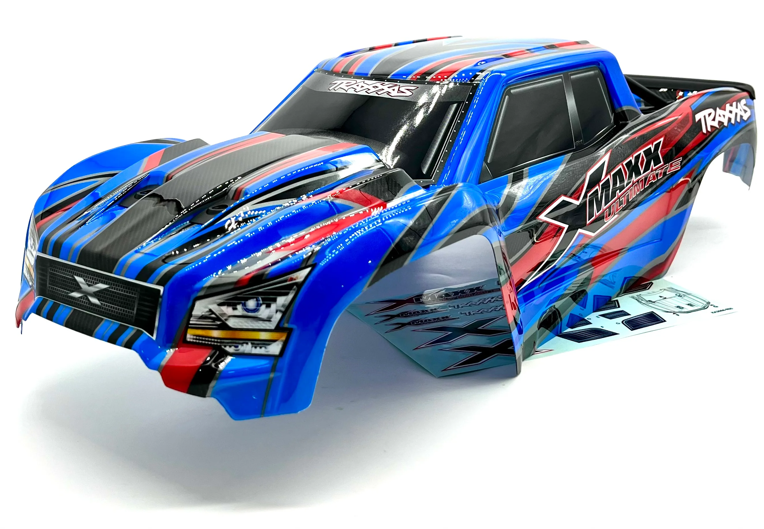 X-MAXX Ultimate BODY cover Shell (2025 BLUE Painted ProGraphics Traxxas 77097-4 - Image 3