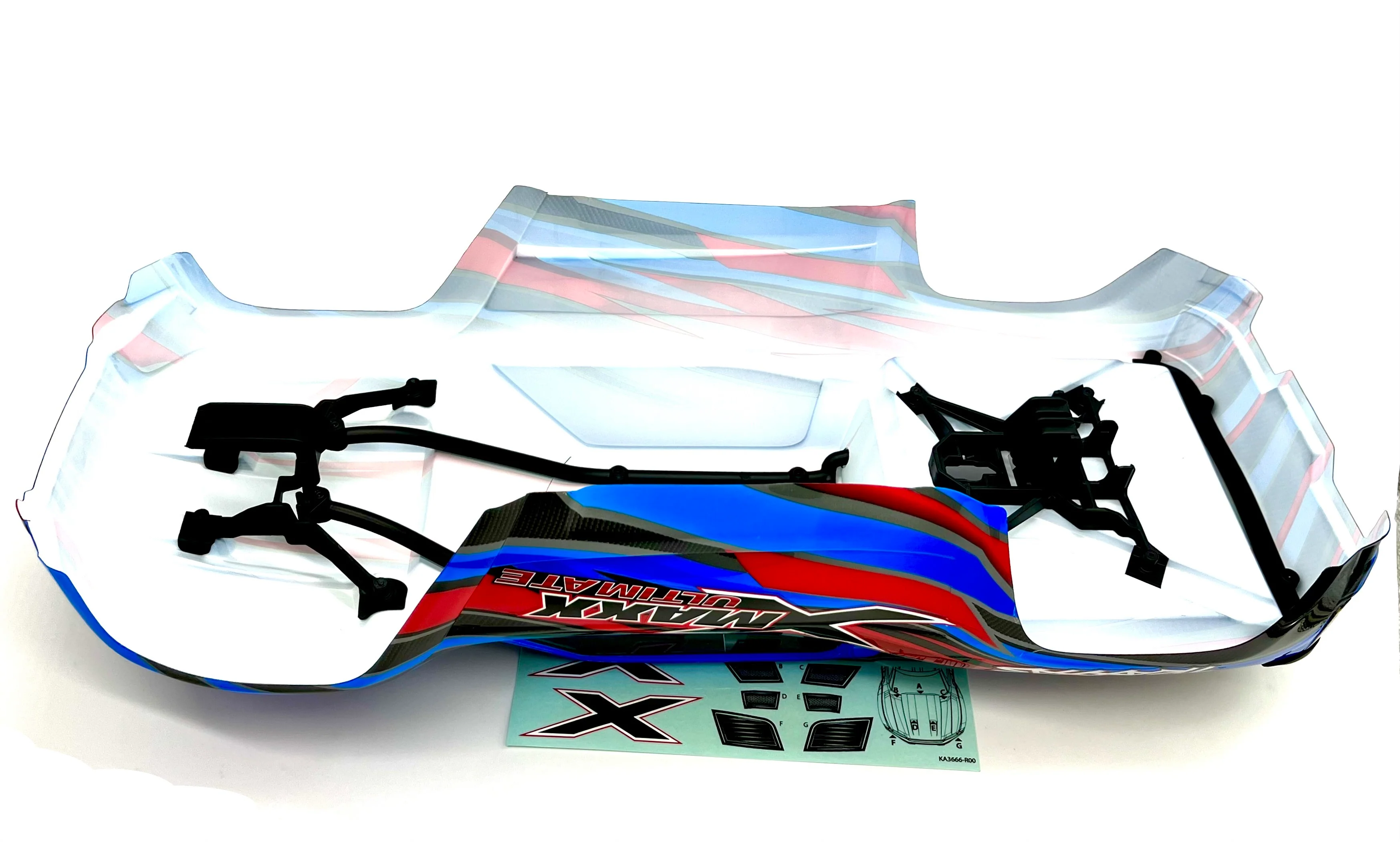 X-MAXX Ultimate BODY cover Shell (2025 BLUE Painted ProGraphics Traxxas 77097-4 - Image 5