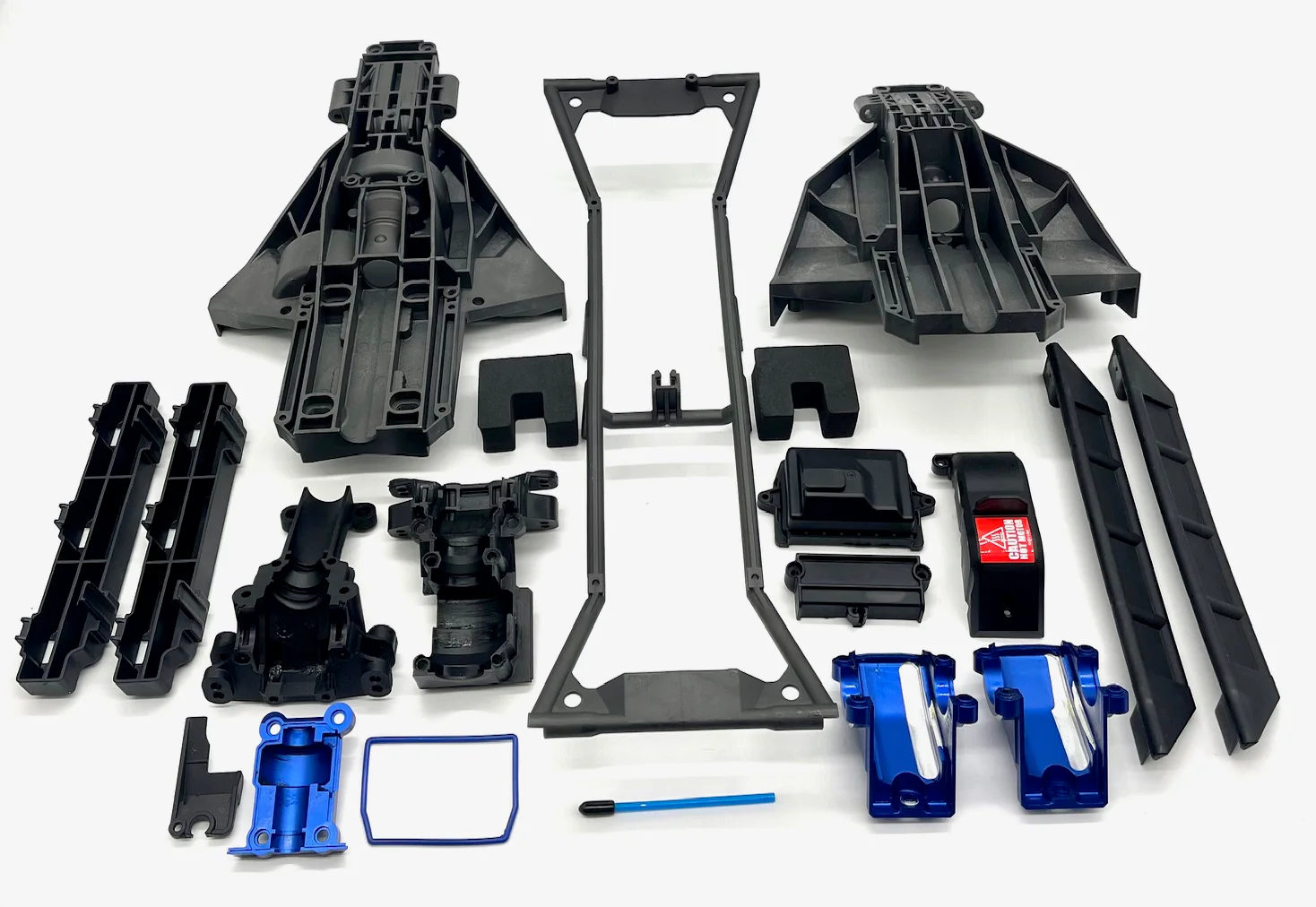 X-MAXX Ultimate Plastic Set Blue (Front Rear Bulkhead Covers Rx box Traxxas 77097-4 - Image 2