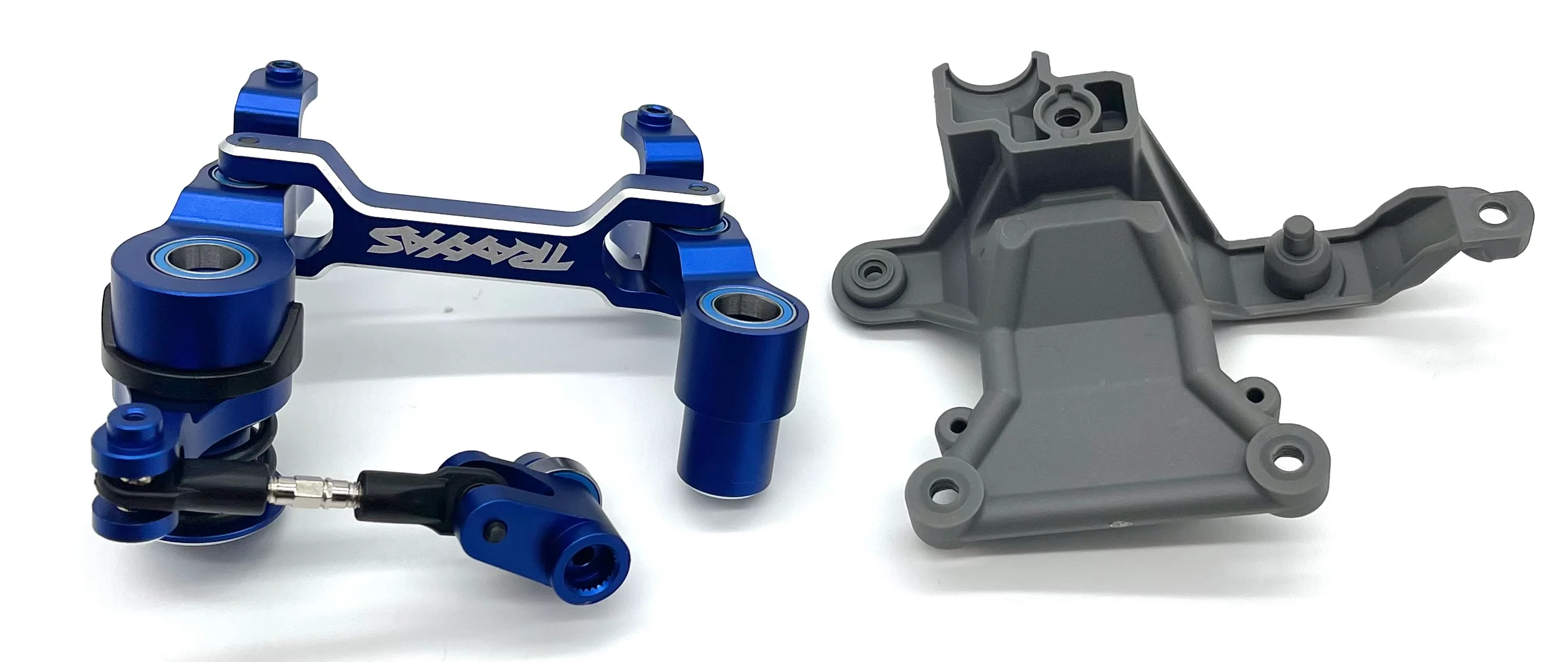 X-MAXX Ultimate STEERING Assembly Blue (Bellcrank Servo Horn Linkage Bearings Traxxas 77097-4 - Image 2