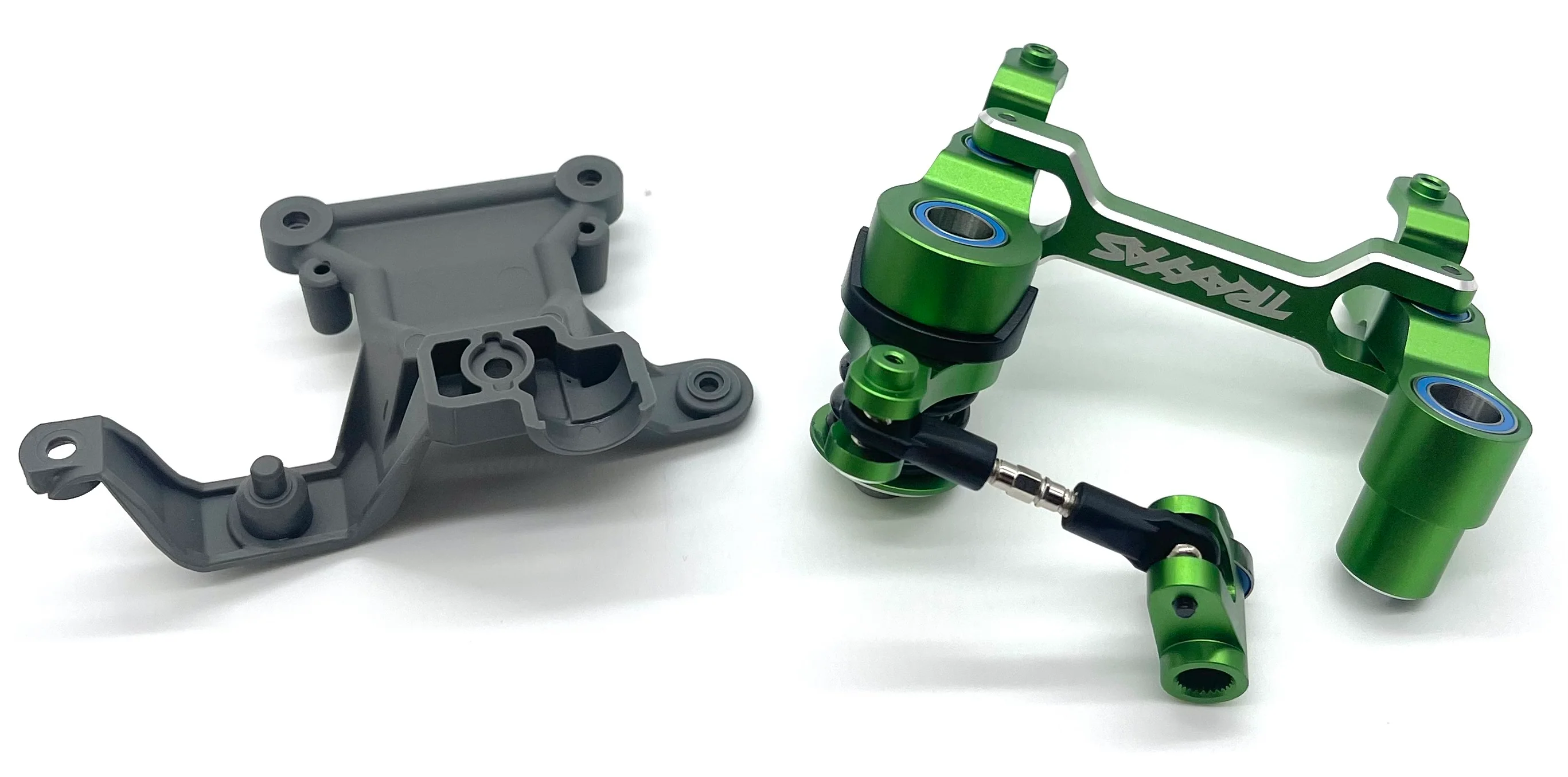 X-MAXX Ultimate STEERING Assembly Green (Bellcrank Servo Horn Link Bearings Traxxas 77097-4 - Image 2