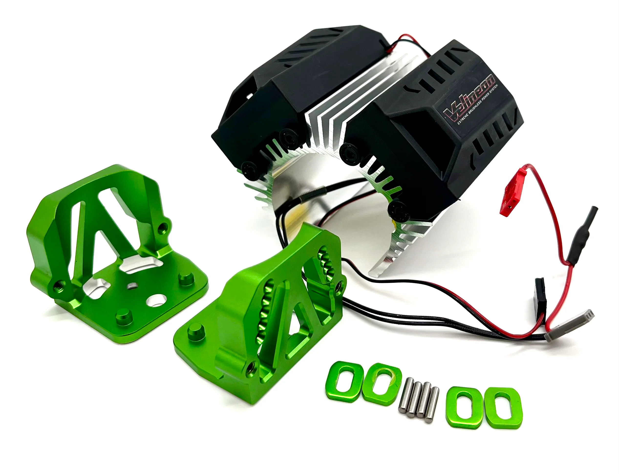 XRT Ultimate Aluminum Heat Sink, Green Motor Mounts & Coolings Fans Traxxas 78097-4 - Image 2
