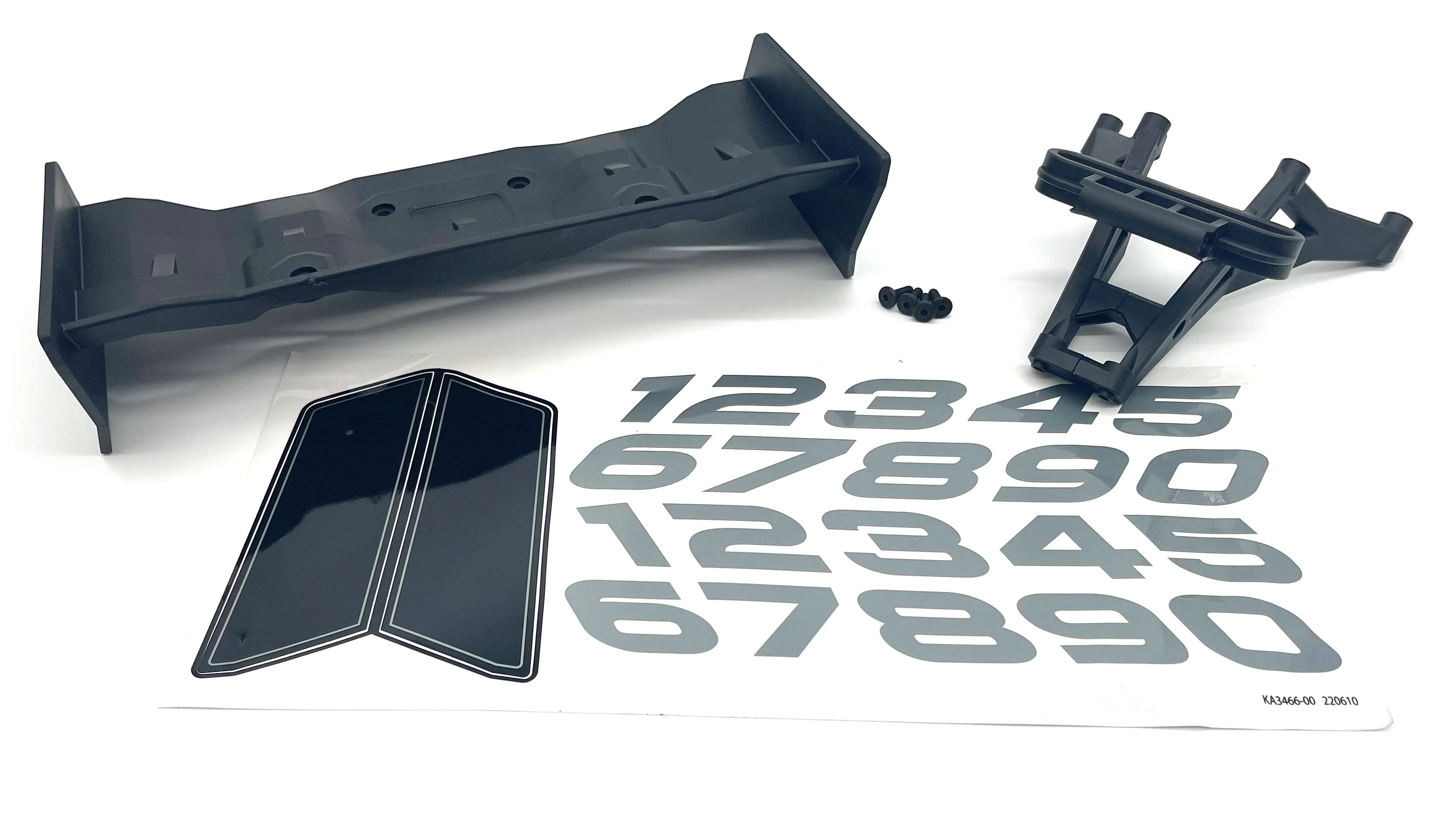 XRT Ultimate Wing & Mount Set, decals screws black spoiler Traxxas 78097-4 - Image 3